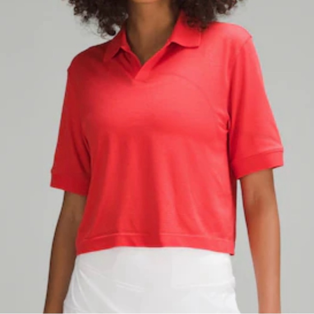 Lululemon Athletica Red Polo Crop Top